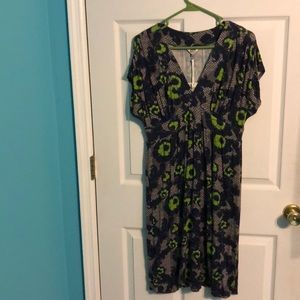 NWT Fossil V-neck, High waist Dress Sz XL